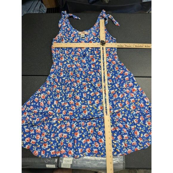 BOG Collective Mini Dress Bold Floral Print Lace Detail Adjustable Straps  Women - Picture 5 of 5